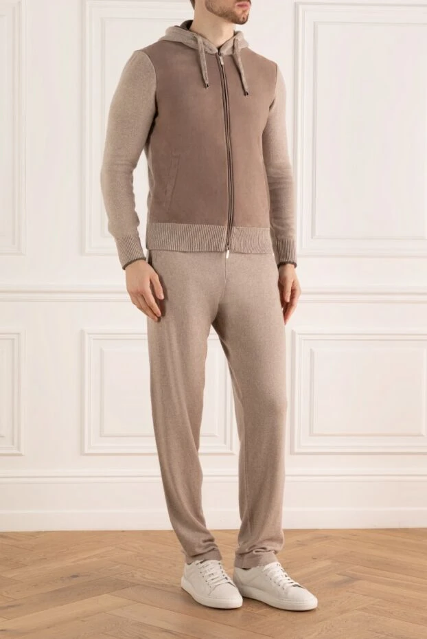 Cesare di Napoli спортивный костюм мужской бежевого оттенка шерсть вискоза кашемир 176110 - фото 3