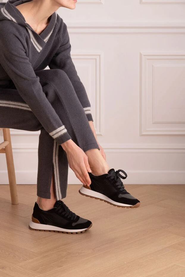 Brunello Cucinelli black nubuck sneakers for women 176112 - photo 2
