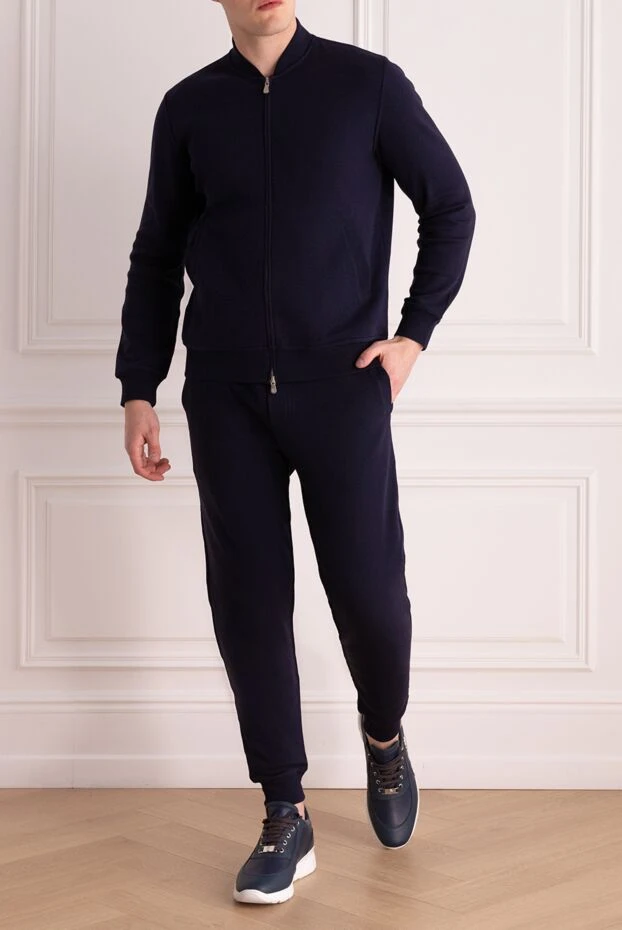 Brunello Cucinelli мақта мен полиамидтен тігілген көгілдір ерлерге арналған жүру костюмі 176115 - фото 2