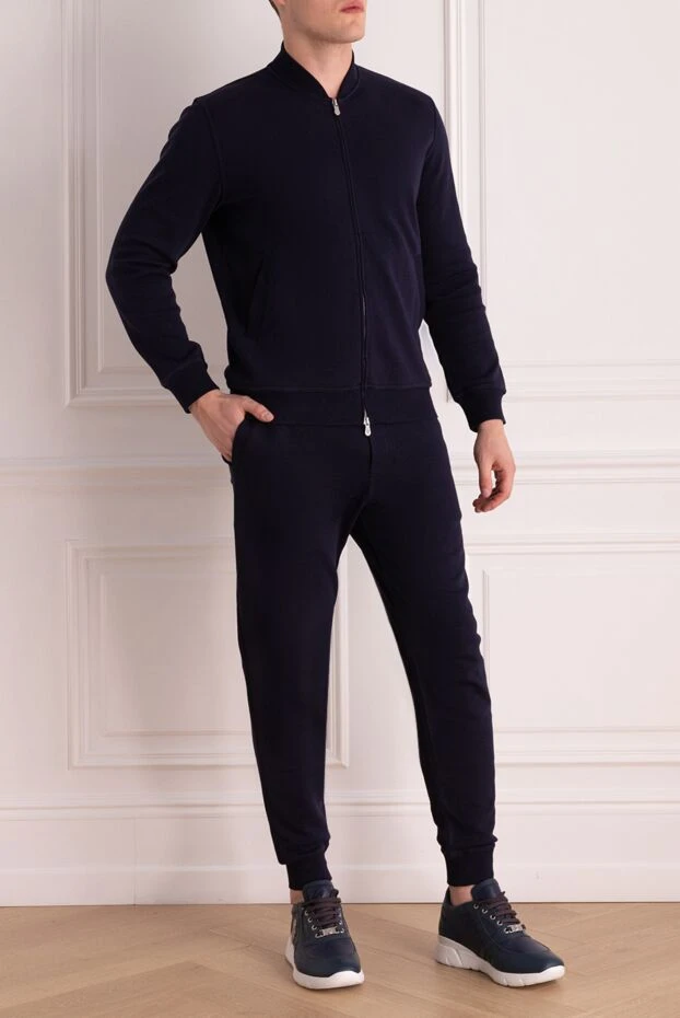 Brunello Cucinelli мақта мен полиамидтен тігілген көгілдір ерлерге арналған жүру костюмі 176115 - фото 3