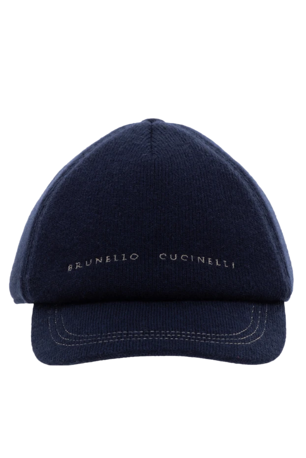 Brunello Cucinelli кепка из кашемира синяя мужская 176118 - фото 1