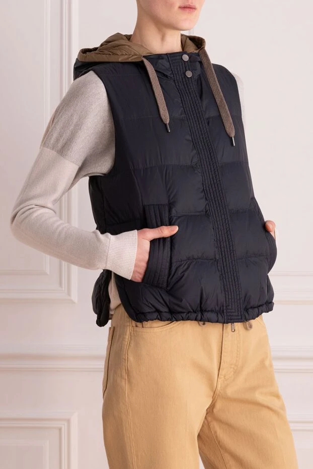 Brunello Cucinelli әйелдерге арналған көк түсті нейлон көкірекше 176123 - фото 3