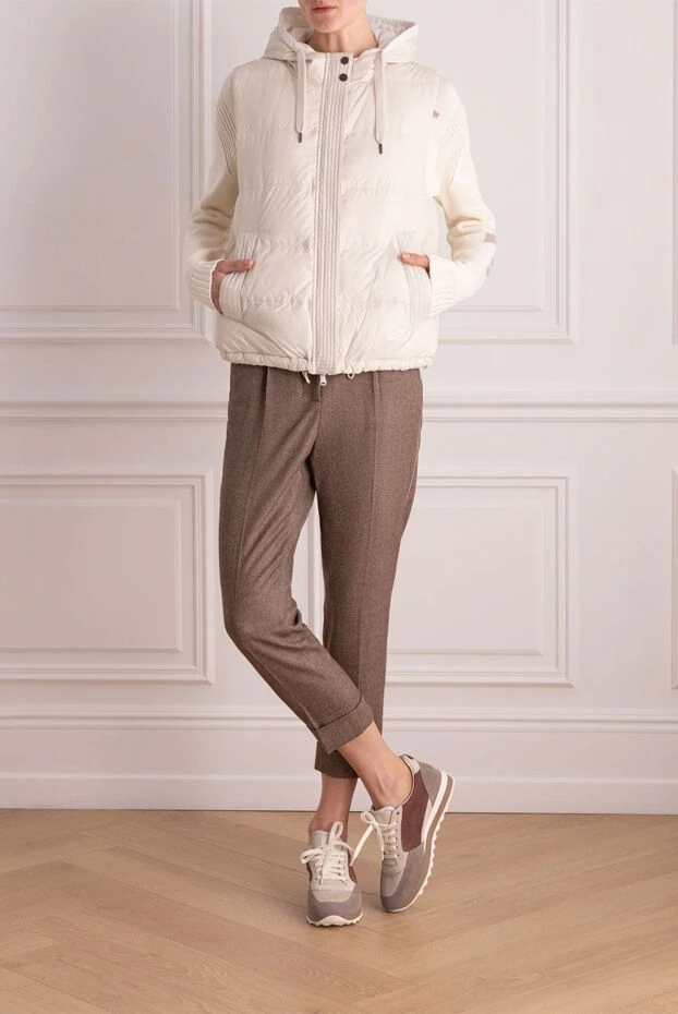 Жилет из нейлона белый женский - фото 2