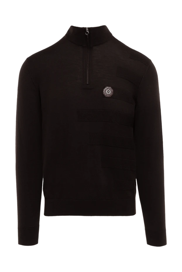 Тройер из шерсти и кожи аллигатора коричневый мужской - фото 1