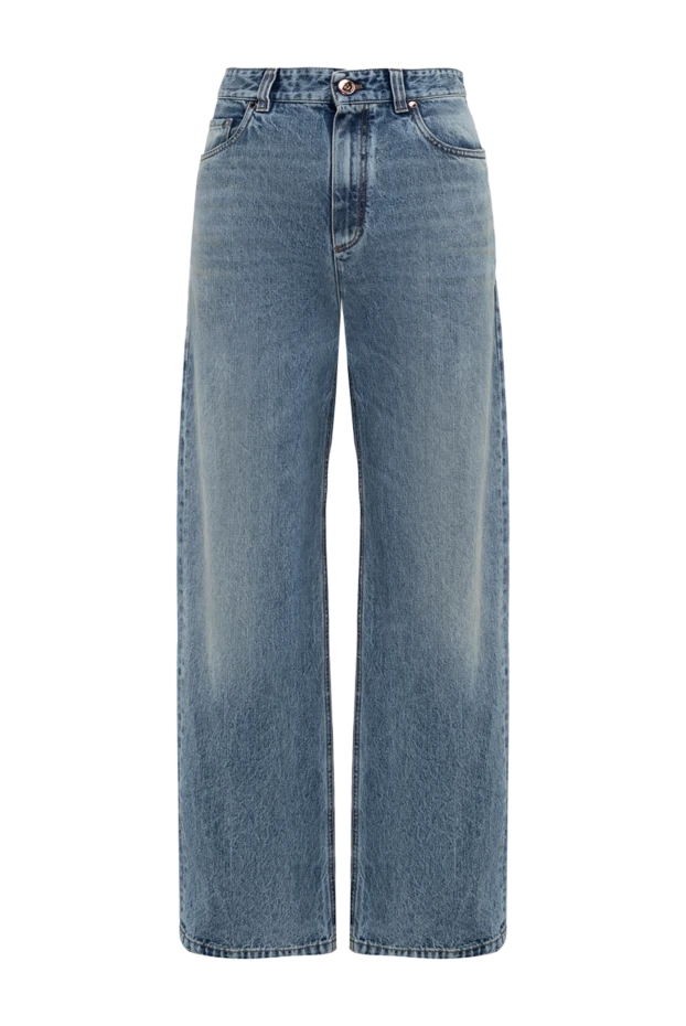 Джинсы из хлопка синие женские - фото 1