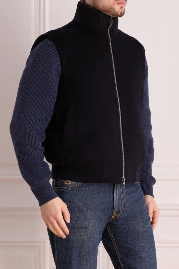 Loro Piana жилет из кашемира мужской синий 176153 - фото 3