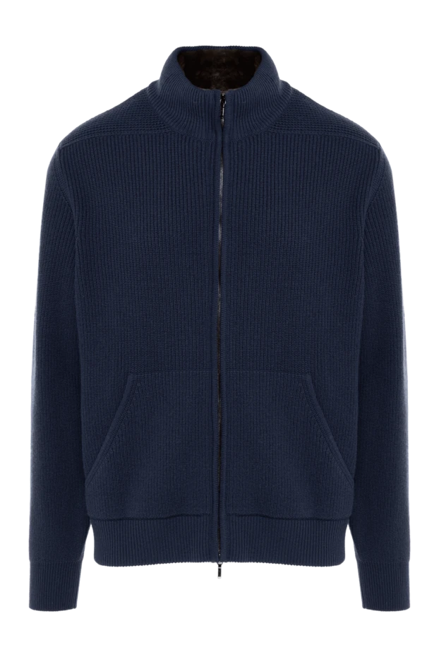 Loro Piana man blue cashmere cardigan for men купить с ценами и фото 176155 - photo 1