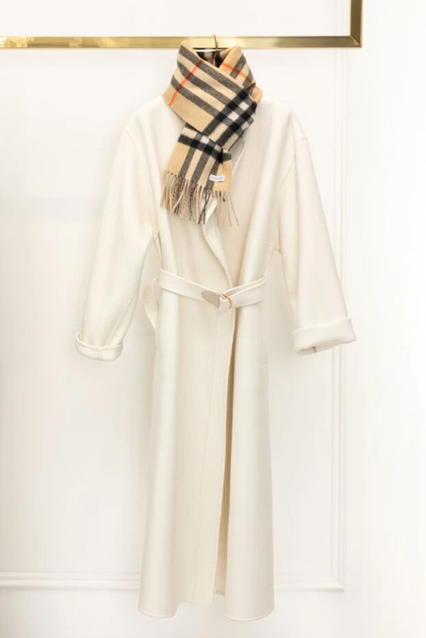 Loro Piana женское кашемировое пальто молочного цвета с капюшоном
 176163 - фото 2