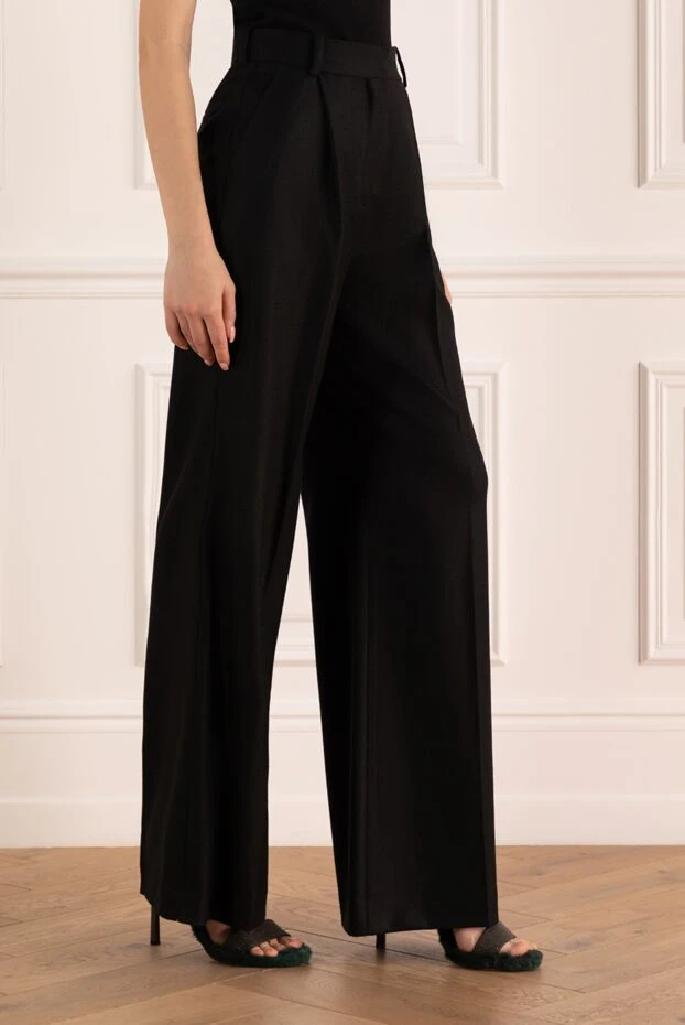 Loro Piana әйелдердің қара кашемир шалбары 176164 - фото 3