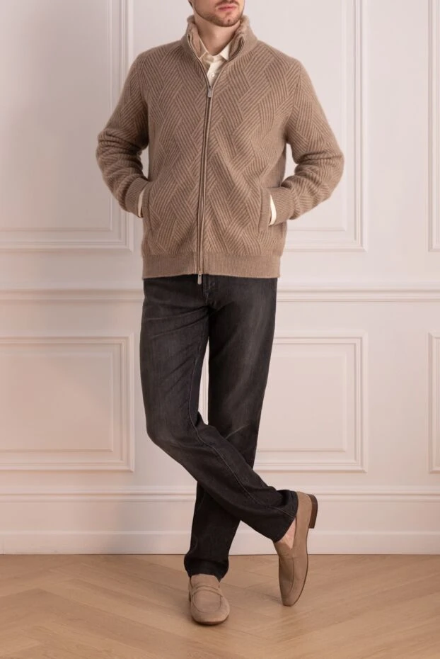 Svevo man beige cashmere cardigan for men купить с ценами и фото 176204 - photo 2