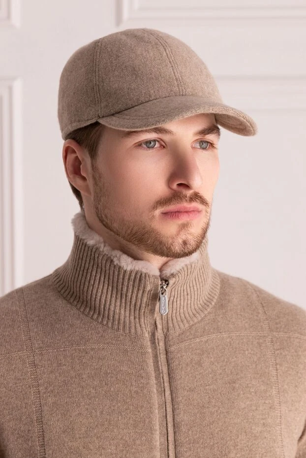 Svevo man beige men's cashmere cap купить с ценами и фото 176205 - photo 2