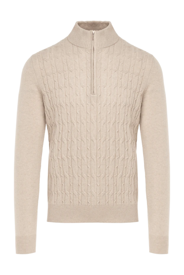 Cesare di Napoli man beige men's cashmere troyer купить с ценами и фото 176223 - photo 1