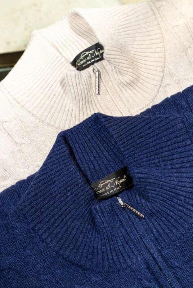 Тройер из кашемира синий мужской - фото 2