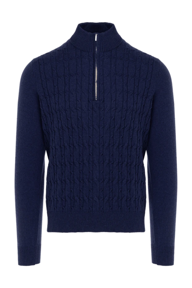 Cesare di Napoli man cashmere troyer blue men's купить с ценами и фото 176224 - photo 1