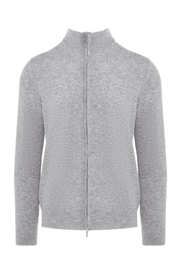 Cesare di Napoli man gray wool and cashmere cardigan for men купить с ценами и фото 176225 - photo 1