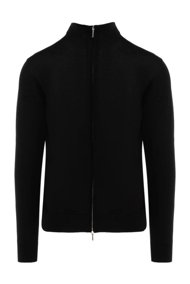 Cesare di Napoli man black wool cardigan for men купить с ценами и фото 176227 - photo 1