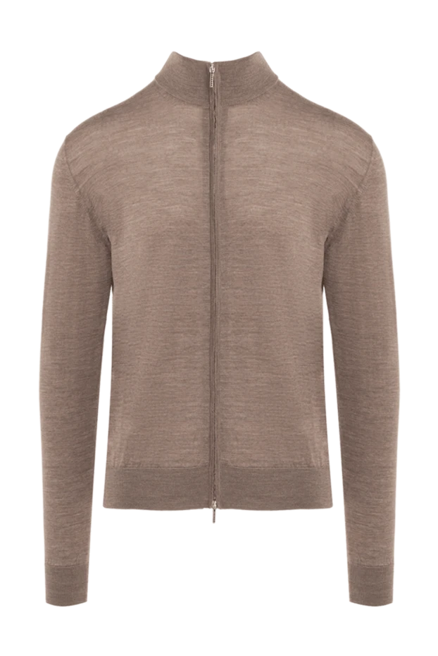 Cesare di Napoli man beige wool cardigan for men купить с ценами и фото 176229 - photo 1