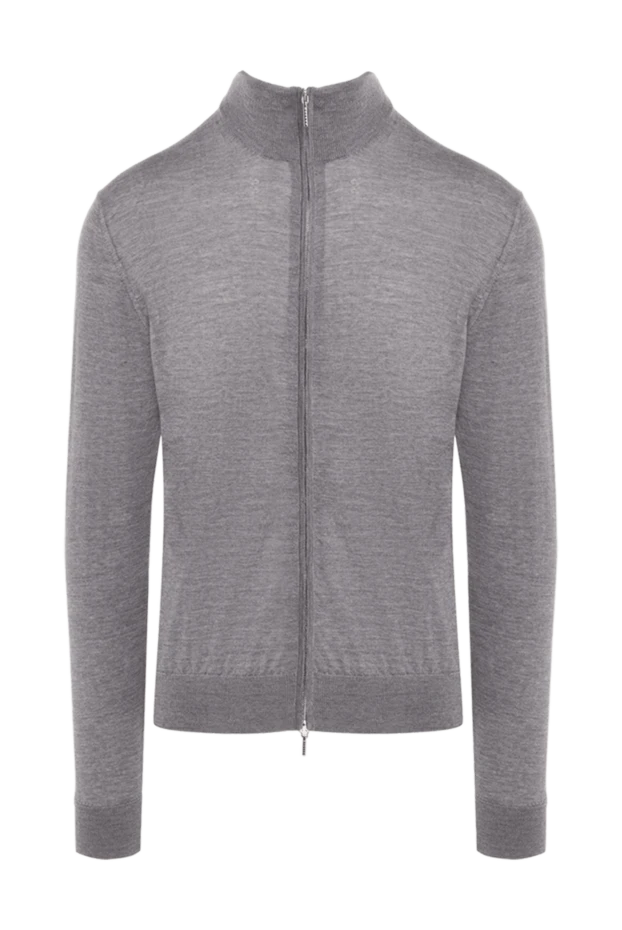 Cesare di Napoli man gray wool cardigan for men купить с ценами и фото 176230 - photo 1