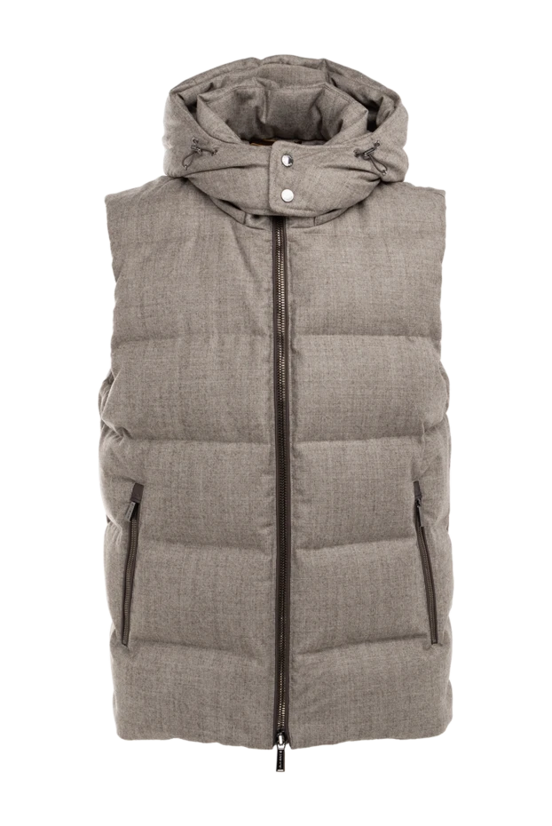 Moorer man men's wool down vest, beige купить с ценами и фото 176240 - photo 1