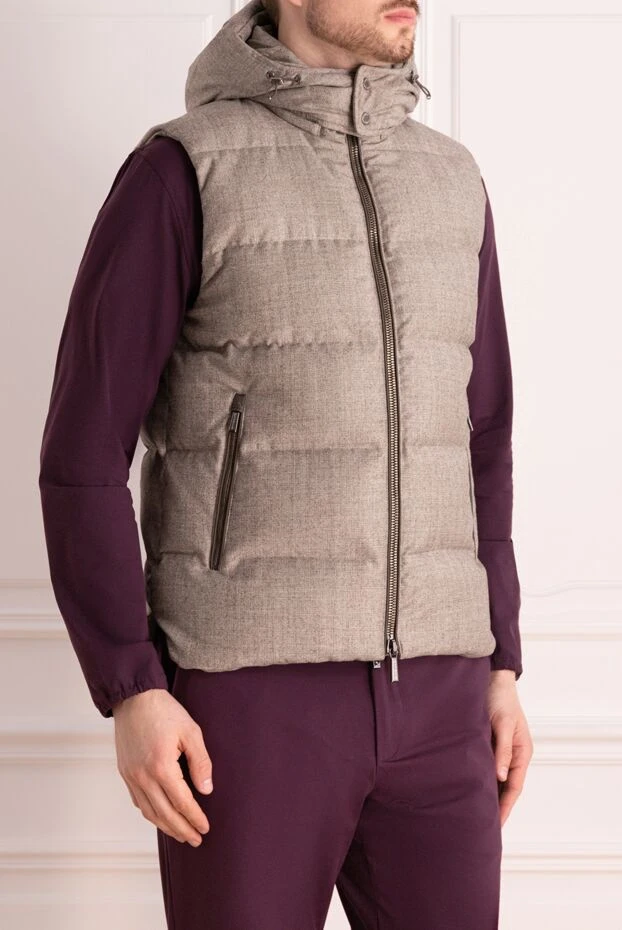 Moorer жилет пуховый из шерсти мужской бежевый 176240 - фото 3