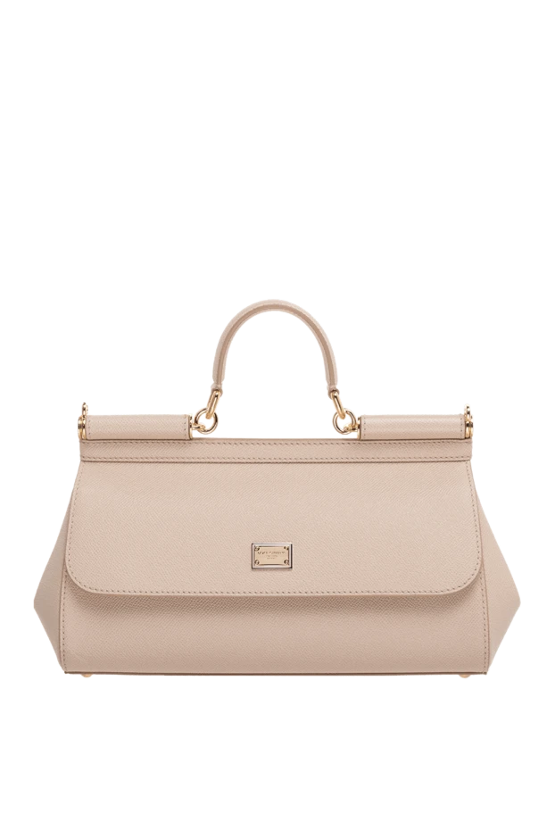 Dolce & Gabbana woman women's leather bag, beige купить с ценами и фото 176248 - photo 1