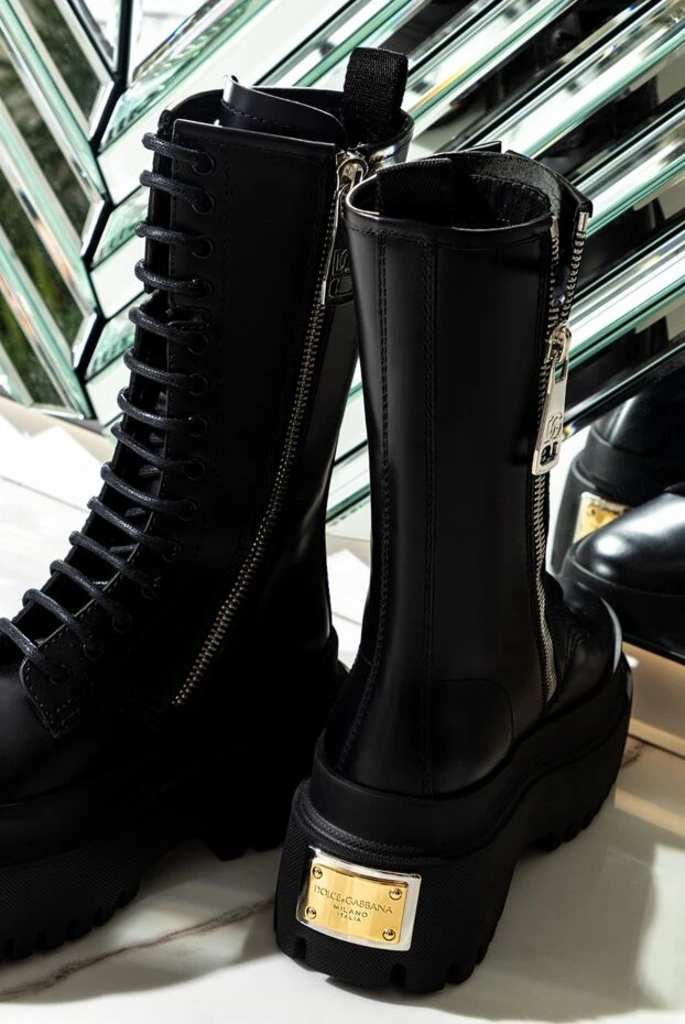 Dolce & Gabbana жылтыратылған бұзау терісінен жасалған мартин етік 176263 - фото 2