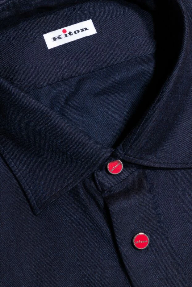 Kiton ерлердің қызыл түймелері бар көк көйлегі 176302 - фото 2