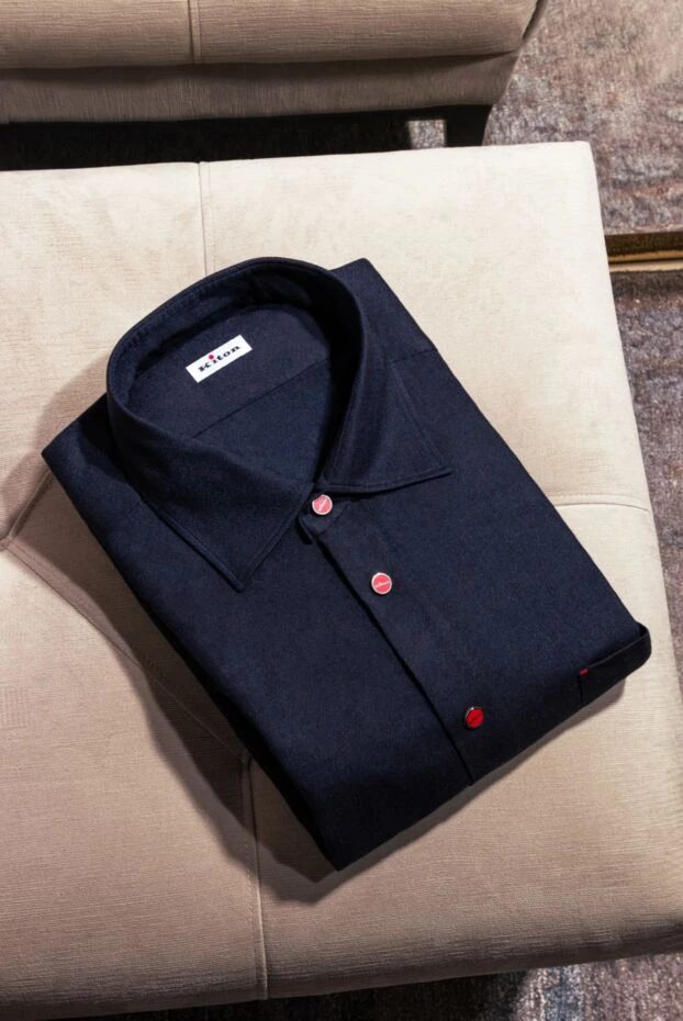 Kiton ерлердің қызыл түймелері бар көк көйлегі 176302 - фото 3