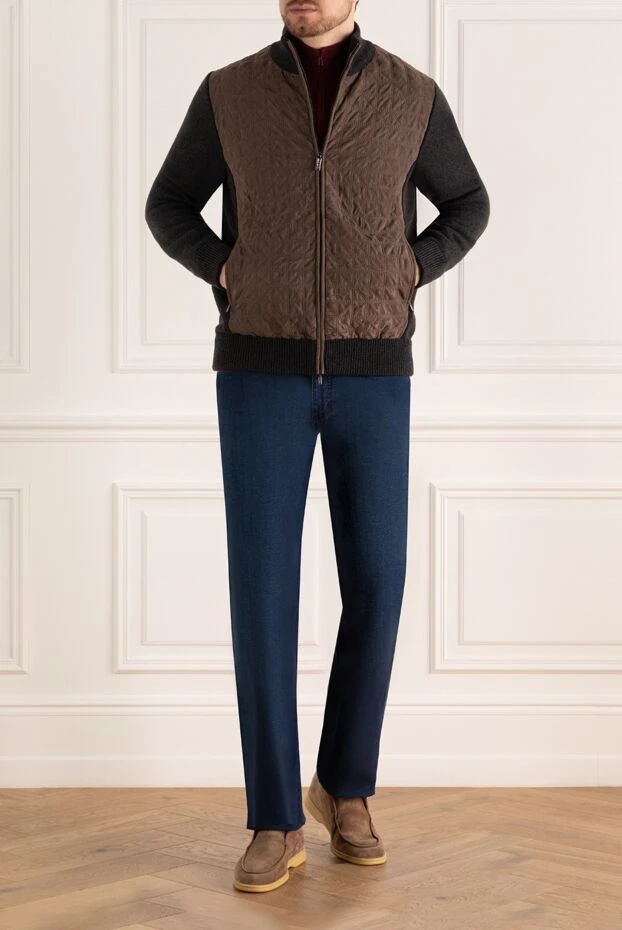 Zilli ерлерге арналған кашемир және жібек кардиганы қоңыр 176304 - фото 2