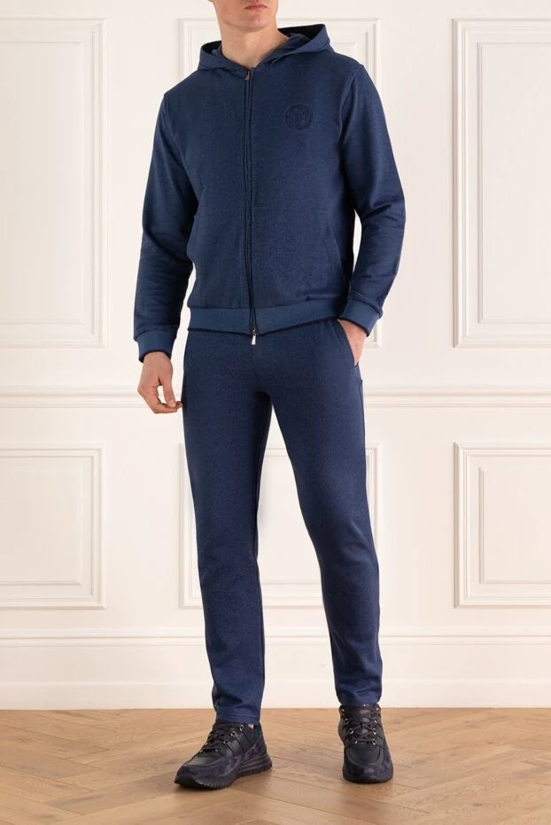 Roger Pinault man men's blue cotton walking suit купить с ценами и фото 176309 - photo 2