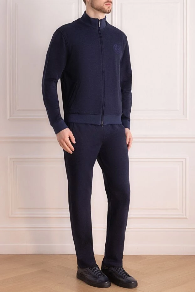 Roger Pinault ерлерге арналған мақта-матадан жасалған спорт костюмі, бір түсті, қою көк
 176313 - фото 3