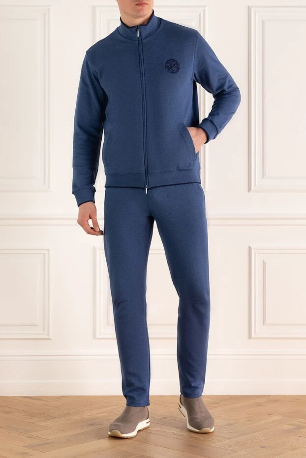 Roger Pinault man men's blue cotton walking suit купить с ценами и фото 176316 - photo 2