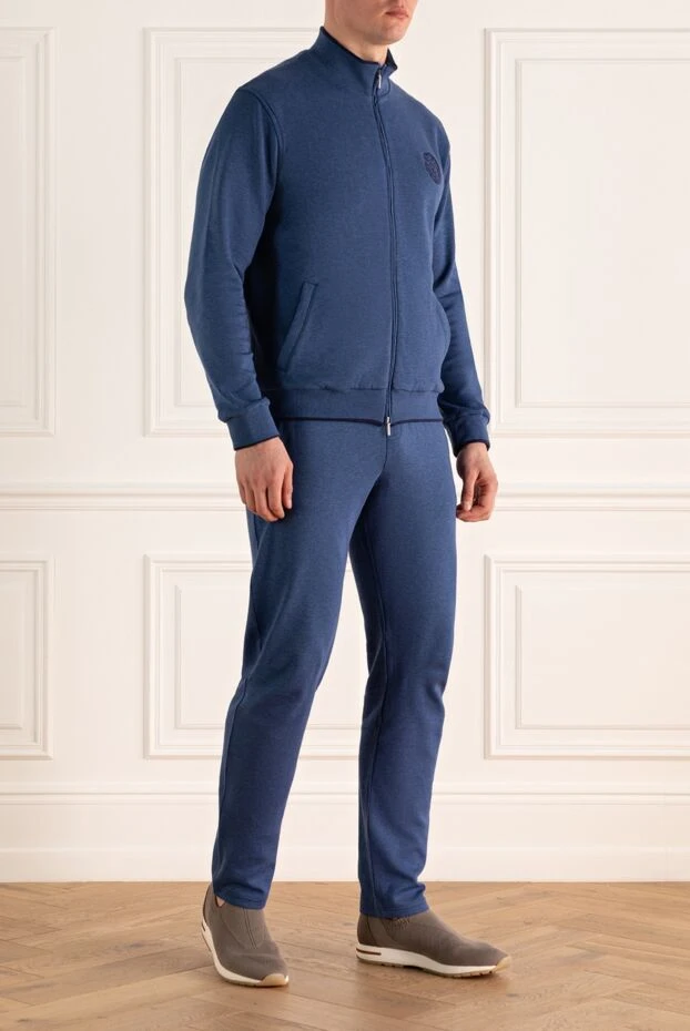 Roger Pinault men's blue tracksuit with chest embroidery
 176316 - photo 3
