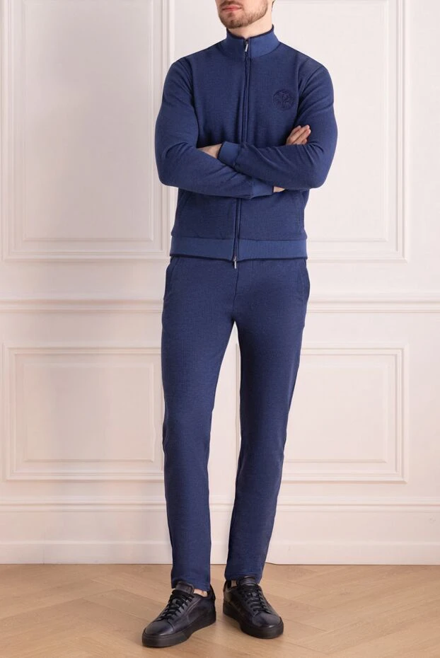 Roger Pinault man men's blue cotton walking suit купить с ценами и фото 176319 - photo 2