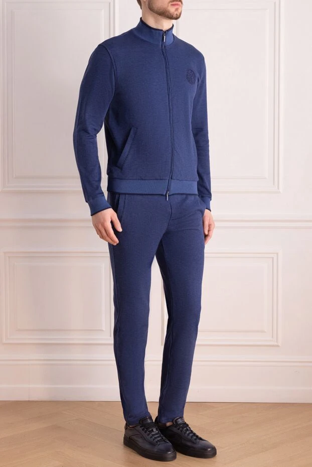 Roger Pinault men's blue cotton tracksuit with logo 176319 - photo 3
