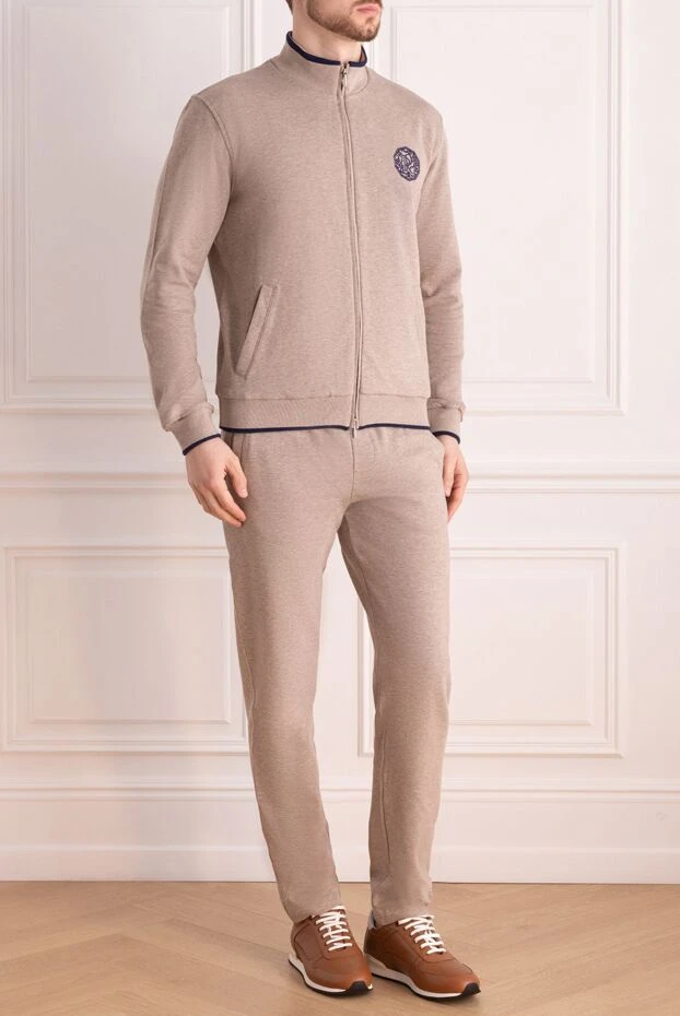 Roger Pinault логотипі бар ерлер бежевый мақтадан жасалған спорттық костюм 176320 - фото 3