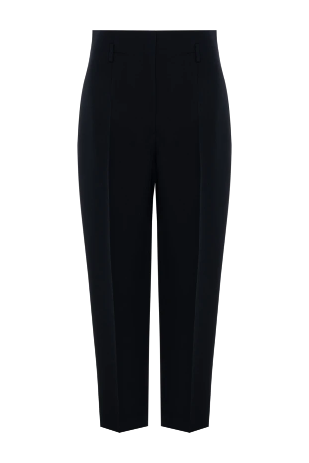 Dior woman women's black wool and silk trousers купить с ценами и фото 176346 - photo 1