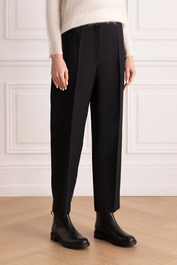 Dior брюки из шерсти и шелка черные женские 176346 - фото 3