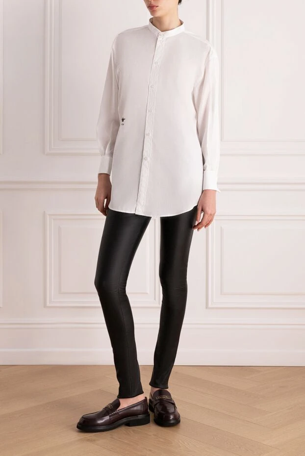 Dior woman women's white cotton shirt купить с ценами и фото 176348 - photo 2