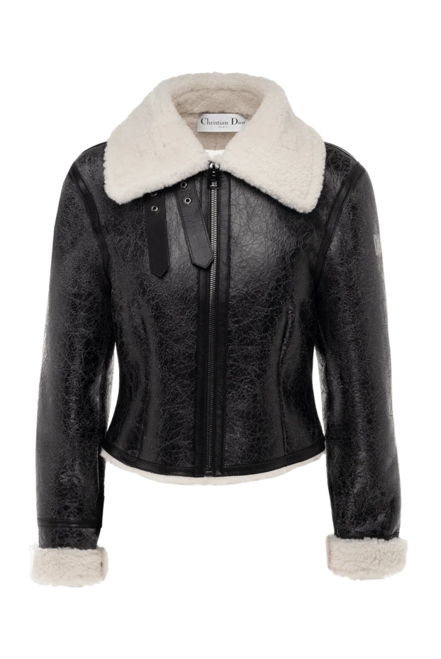 Dior woman jacket made of genuine leather and fur, black for women купить с ценами и фото 176351 - photo 1