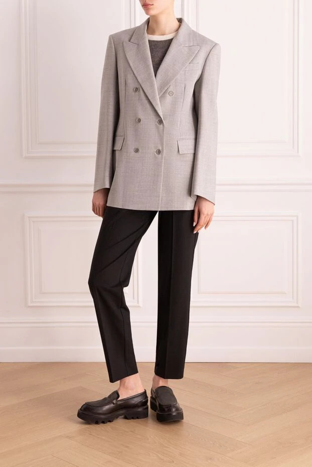 P.A.R.O.S.H. woman women's gray wool and elastane jacket купить с ценами и фото 176390 - photo 2