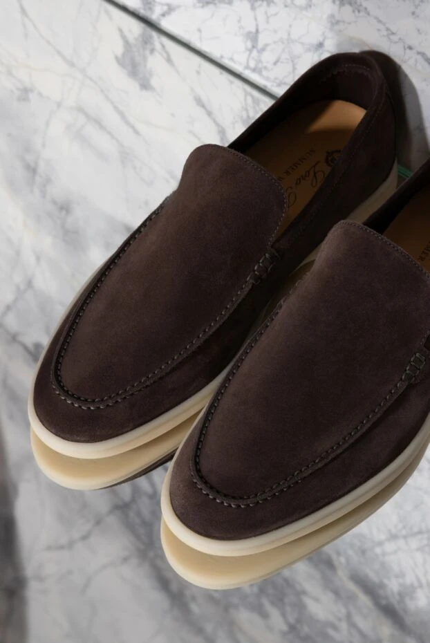 Ерлерге арналған нубуктан жасалған қоңыр шалбар - фото 2