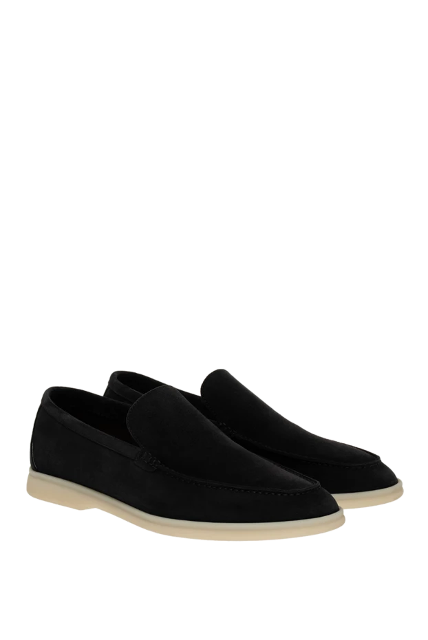Loro Piana nubuck loafers for men in black 176407 - photo 3