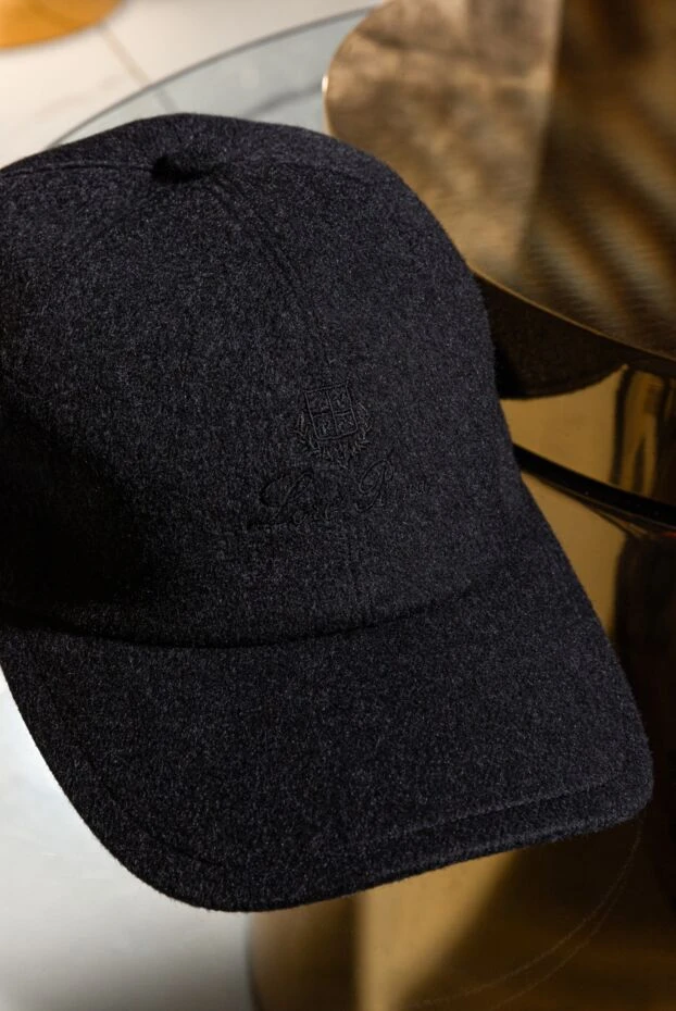 Warm baseball cap of classic shape made of thick cashmere for men, gray - photo 2
