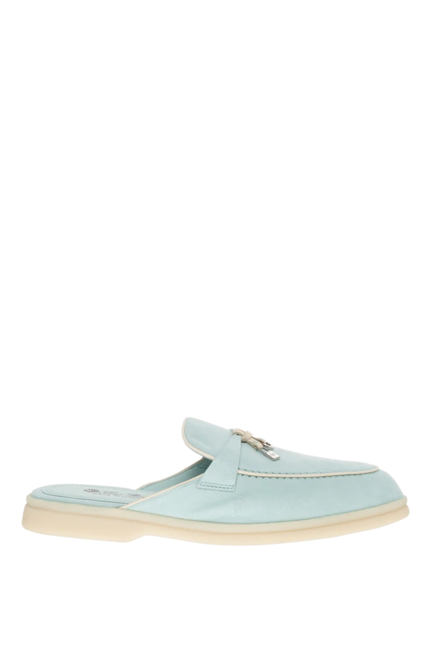 Loro Piana woman women's nubuck mules blue купить с ценами и фото 176423 - photo 1