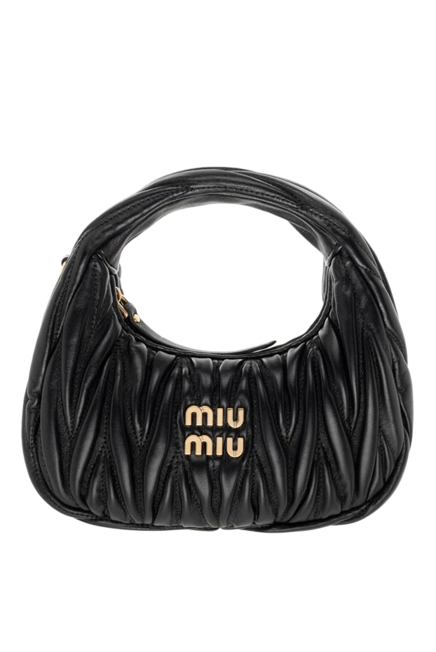 Miu Miu Әйелдер әйелдердің қара былғары сөмкесі купить с ценами и фото 176435 - фото 1