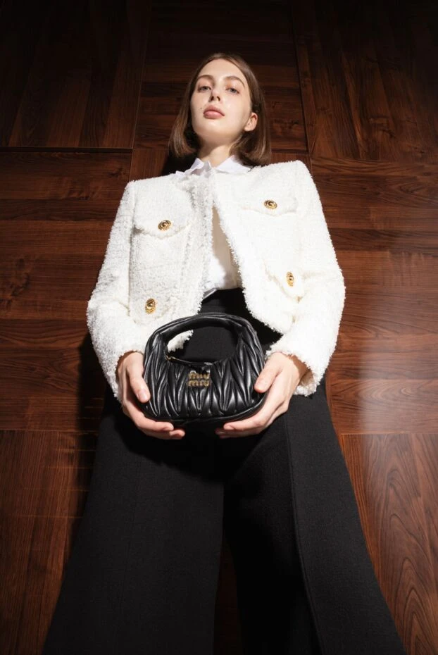 Miu Miu сумка из кожи женская черная 176435 - фото 2