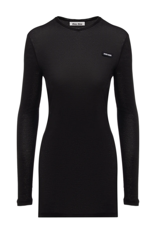 Black cotton knitted dress - photo 1