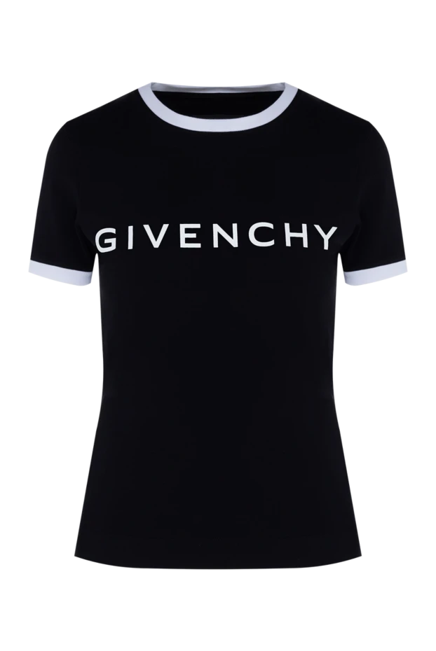 Givenchy Әйелдер әйелдерге арналған қара мақтадан және эластаннан жасалған футболка купить с ценами и фото 176455 - фото 1