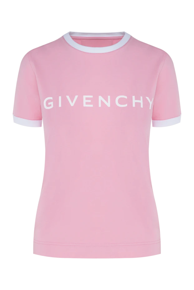 Givenchy Әйелдер әйелдерге арналған мақта мен эластаннан тігілген футболка, қызғылт түсті купить с ценами и фото 176459 - фото 1